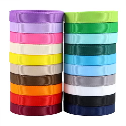 BAORJCT 3/8 Inches Grosgrain Ribbons Fabric Ribbons, 20 Colors*2 Yards Each Total 40 Yards, Boutique Ribbons for Gifts Wrapping, DIY Bow Hair Accessories - Image 1