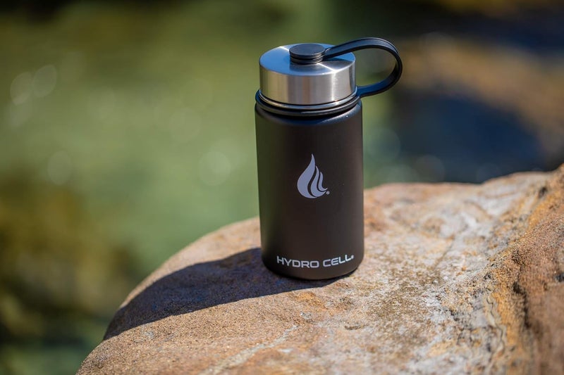 HYDRO CELL Stainless Steel Insulated Water Bottle with Straw - For Cold & Hot Drinks - Metal Vacuum Flask with Screw Cap and Modern Leakproof Sport Thermos for Adults (Black 14oz) - Image 5