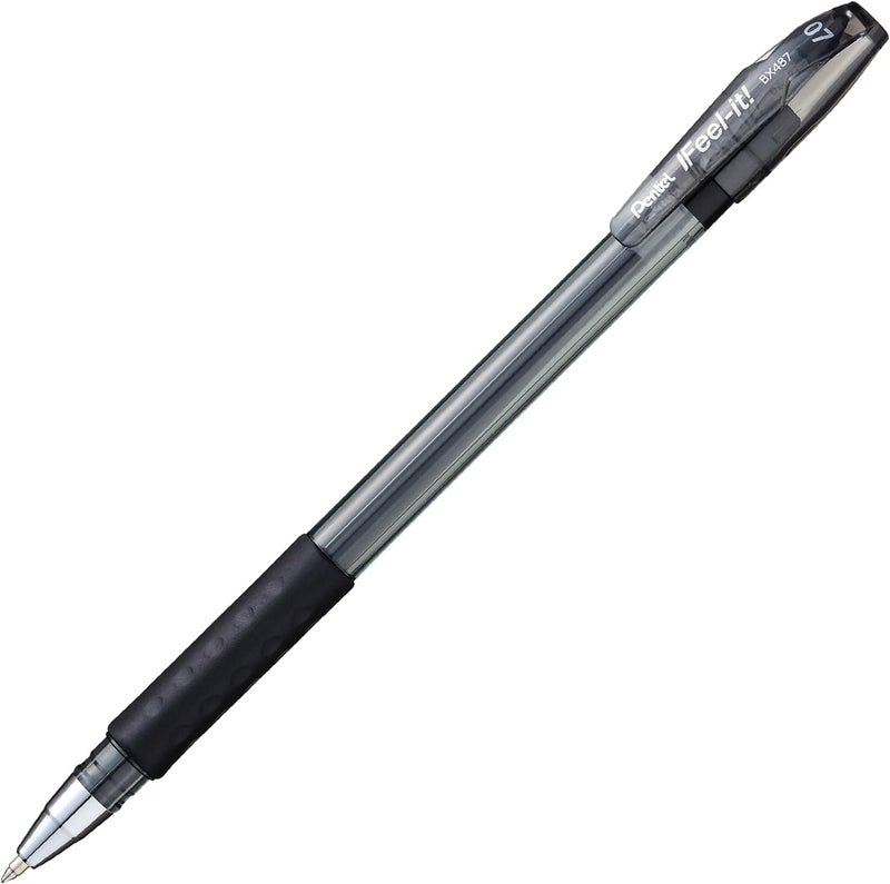 بنتل قلم حبر جاف Pentel Feel It 0.7 مم أسود - عبوة من 12 قلمًا - Image 4