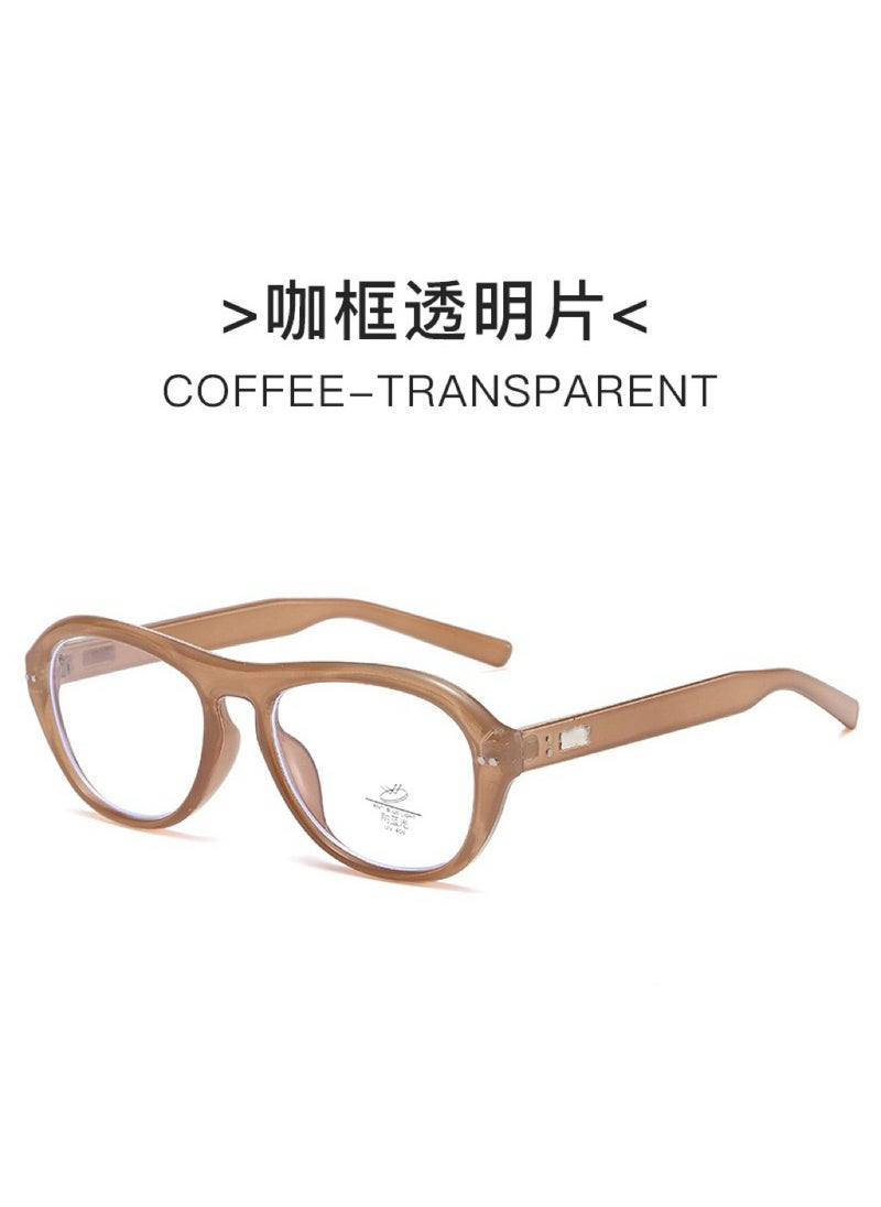 Generic New Retro Oval Sunglasses Unisex Pilot Shades Wheat frame transparent sheet 