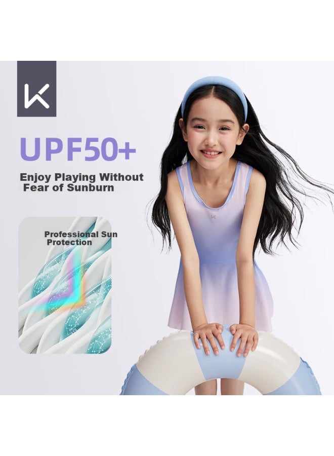 Keep Kids' Split Long Sleeve Long Pants Sunscreen Swimsuit Girls' Middle And Large Children's Swimsuit Dream Purple - Image 1