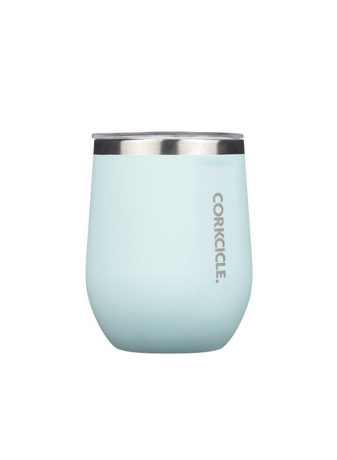 CORKCICLE كوب نبيذ معزول بدون ساق من كورتككل، لون أزرق باودر لامع، 12 أونصة - كوب نبيذ من الفولاذ المقاوم للصدأ يحافظ على المشروبات باردة لمدة 6 ساعات، وساخنة لمدة 3 ساعات - غير قابل للانزلاق، سهل الإمساك - Image 1
