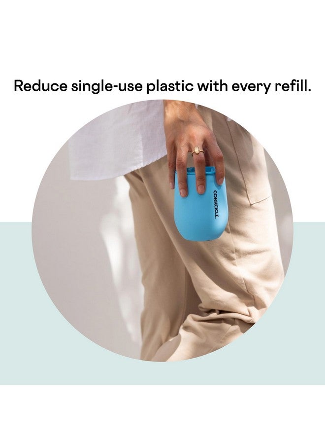 CORKCICLE كوب نبيذ معزول بدون ساق من كورتككل، لون أزرق باودر لامع، 12 أونصة - كوب نبيذ من الفولاذ المقاوم للصدأ يحافظ على المشروبات باردة لمدة 6 ساعات، وساخنة لمدة 3 ساعات - غير قابل للانزلاق، سهل الإمساك - Image 5