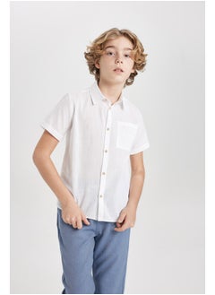 DeFacto Boy Regular Fit Polo Neck Woven Short Sleeve Shirt  - Image 4