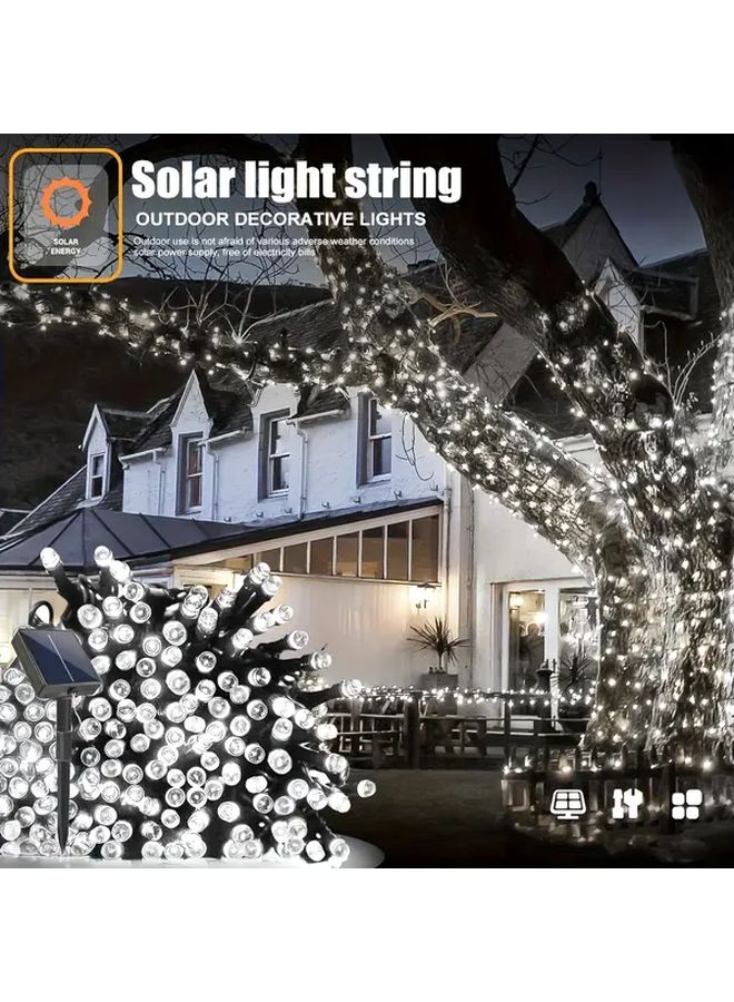 أضواء الشرفة الشمسية البيضاء بخيوط 20 LED و8 أوضاع قابلة للتعتيم لحديقة عيد الميلاد - Image 4