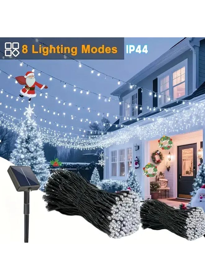 أضواء الشرفة الشمسية البيضاء بخيوط 20 LED و8 أوضاع قابلة للتعتيم لحديقة عيد الميلاد - Image 2