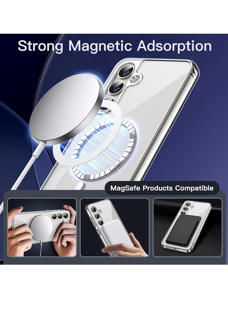 DUSALA Magnetic Case for Samsung Galaxy S24+ / S24 Plus 5G, Compatible with MagSafe, Shockproof Protective Phone Cover, Non-Yellowing Hard Clear PC Back (Clear) - Image 3