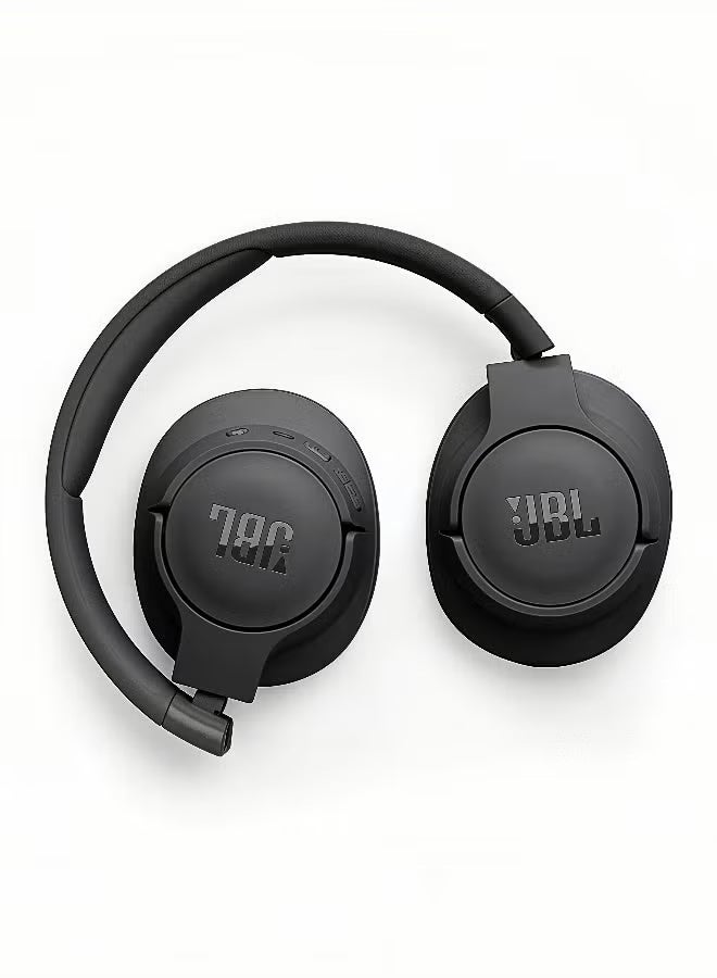 JBL Tune 720Bt Wireless Over Ear Headphones Pure Bass Sound 76H Battery Hands-Free Call Plus Voice Aware Multi Point Connection Lightweight And Foldable Detachable Audio Cable Black - Image 2
