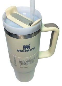 Stanley Stanley Tumbler 30oz Quencher Stainless Steel Vacuum Insulated Tumbler with Lid and Straw for Water, Iced Tea or Coffee, Smoothie and More, (Cream)  - Image 3