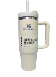 Stanley Stanley Tumbler 30oz Quencher Stainless Steel Vacuum Insulated Tumbler with Lid and Straw for Water, Iced Tea or Coffee, Smoothie and More, (Cream)  - Image 1