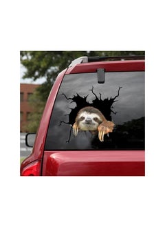 Cute Little Sloth Crack 3D car Stickers, Funny Modern Art Design Stickers, car Decoration Stickers, car Window Bumper Stickers, Refrigerator Stickers, Toilet Stickers