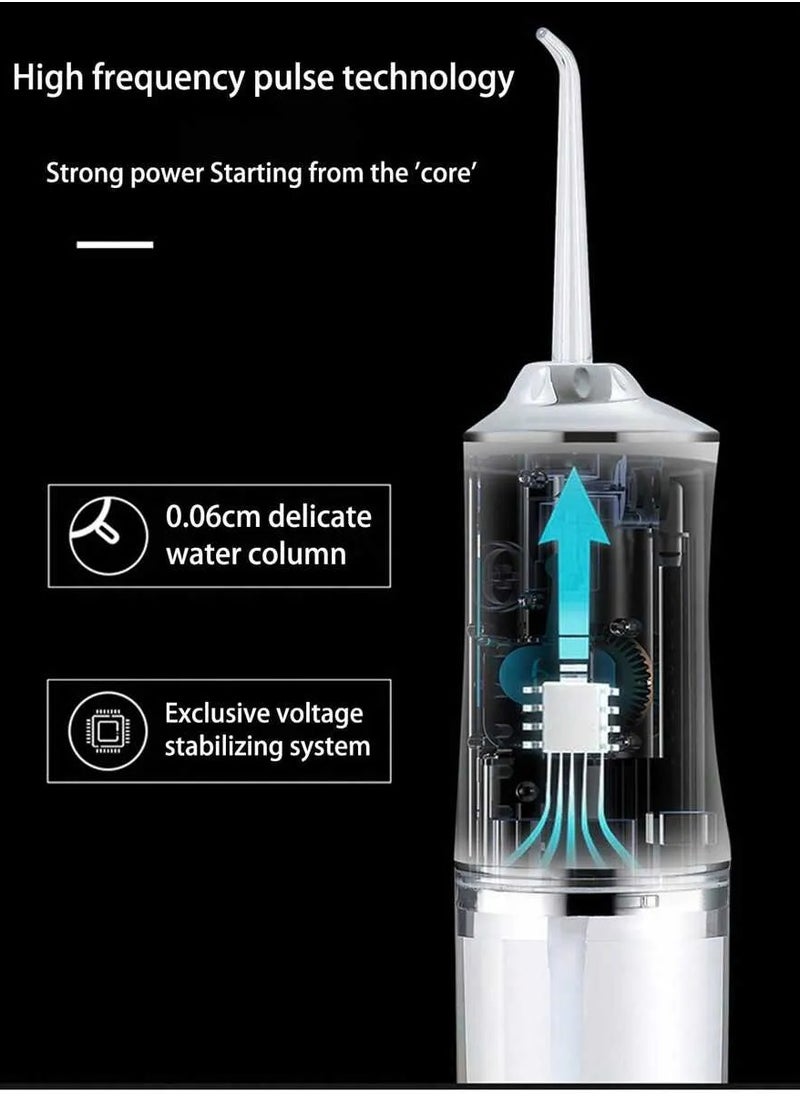 Shopit Portable Water Dental Flosser For Teeth Cleaning, Professional Oral Irrigator With 3 Modes Scalable 4 Jet Nozzles,Water Flosser Tooth Brush IPX7 Easy to Clean Green  - Image 3