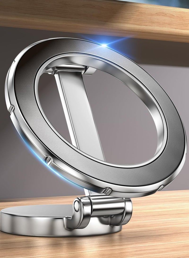 ELTRAZONE MagSafe Car Mount Phone Holder – 360° Rotation, Strong Magnet, Hands-Free Stand for iPhone 15, 14, 13, 12 Pro Max, Plus, Mini & MagSafe Cases (Silver) - Image 1