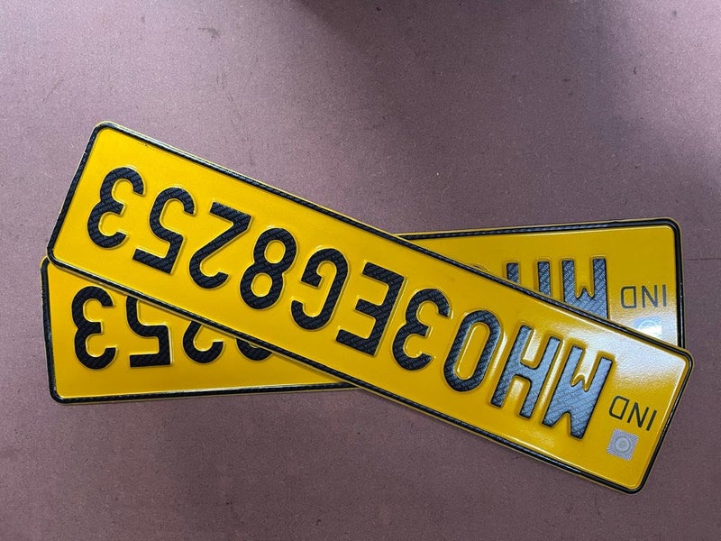 Design and Decor Bike - Aluminium Number Plates Set (2 Pieces) for Three-Wheeler, Customizable with Buyer’s Number, 20x10 cm, Yellow Front & Back (No Serial Number/Bar Code) - Image 4