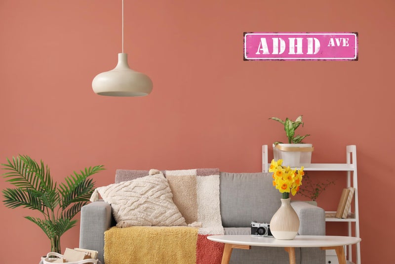 WSUPBPR Adhd Ave Street Sign Retro Funny Wall Decor Metal Tin Signs Fall Season Horror Theme Inappropriate Humor Bar Home College Dorm Decor 16x4 in - Image 4