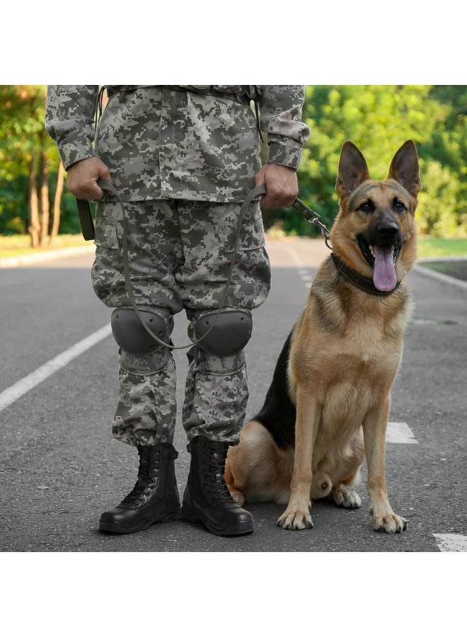 NORTIV 8 Men's Military Tactical Work Boots Side Zipper Leather Motorcycle Combat Boots Trooper, All Black, 14 - Image 2