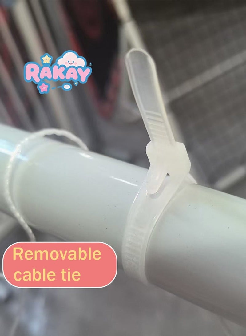 RAKAY Portable Soccer Goal with Net,Football Goal with a Single Net 300x 200 x 120cm, Goal Meatel Post,White Frame, Includes Ground Pegs - Image 2