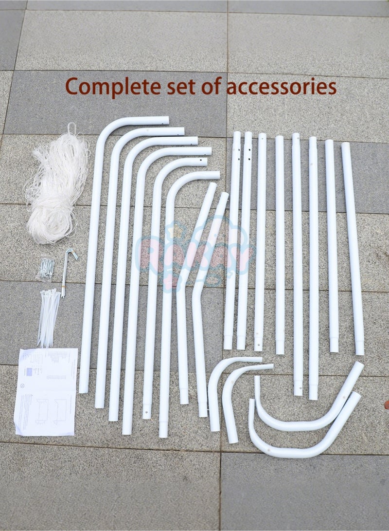 RAKAY Portable Soccer Goal with Net,Football Goal with a Single Net 300x 200 x 120cm, Goal Meatel Post,White Frame, Includes Ground Pegs - Image 3