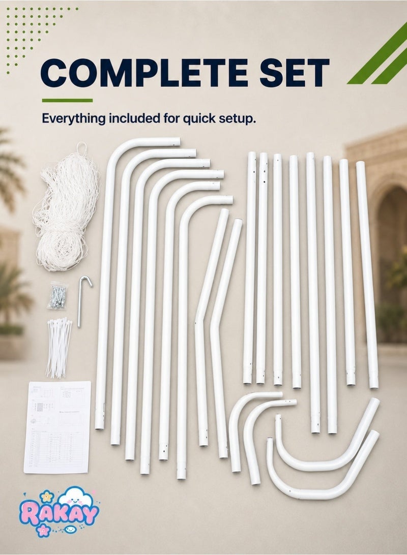 RAKAY Portable Soccer Goal with Net,Football Goal with a Single Net 300x 200 x 120cm, Goal Meatel Post,White Frame, Includes Ground Pegs - Image 5