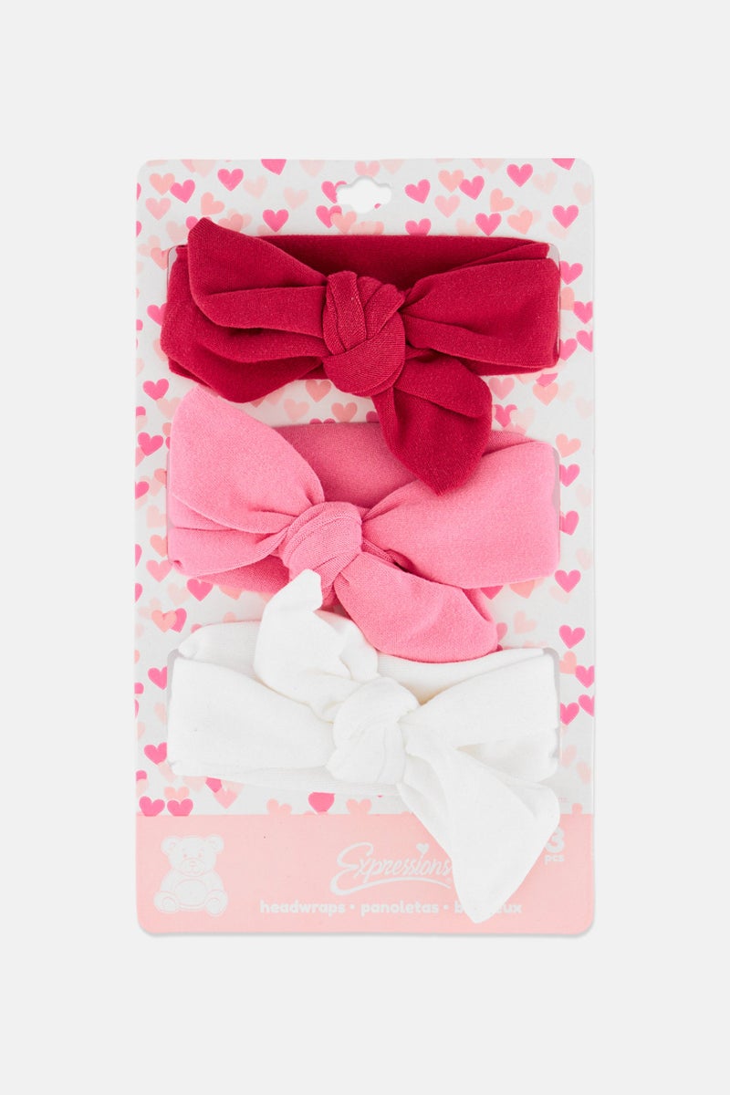 Expressions Toddlers Girl 3Pcs Stretchable Headwraps, Assorted - Image 1