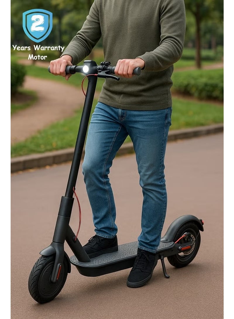 Fitness World Electric scooter aluminum alloy body,Light and easy to carry,Two-wheel fast folding scooter,Electric scooter with lithium battery, fast charging, and dual brake system, with a speed of up to 25 km/h,Application control,Suitable for adult men and women for work and leisure,Durable 25cm airless tires, 350W max motor, 25km/h max speed, 30km max range, easy brakes, 150kg max weight - Image 1