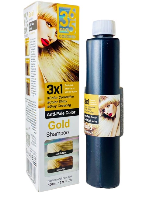 Hair dye shampoo 365 golden color, free of ammonia
