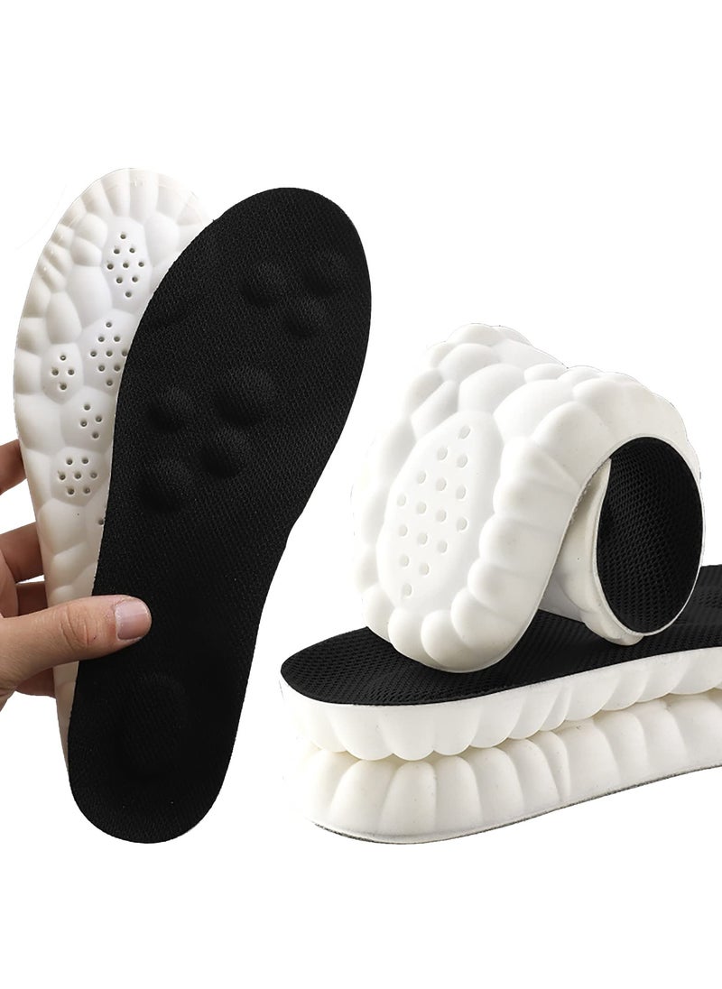 KASTWAVE - 2 Pairs Memory Foam Insoles with Arch Support - Comfortable Shoe Inserts for Women and Men - Breathable and Shock Absorbing - Ideal for Trainers, Sports Shoes, Work Boots - Size 7/7.5UK, Black - Image 1