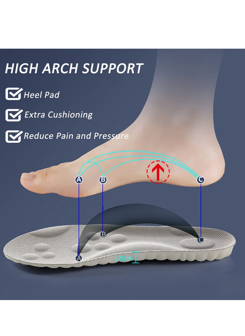 KASTWAVE - 2 Pairs Memory Foam Insoles with Arch Support - Comfortable Shoe Inserts for Women and Men - Breathable and Shock Absorbing - Ideal for Trainers, Sports Shoes, Work Boots - Size 7/7.5UK, Black - Image 1