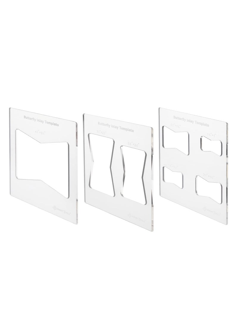 Excefore Butterfly Inlay Template Set Decorative Templates and Router Template for Woodworking Router Jig Template 3 Pcs Butterfly Inlay Template  - Image 1