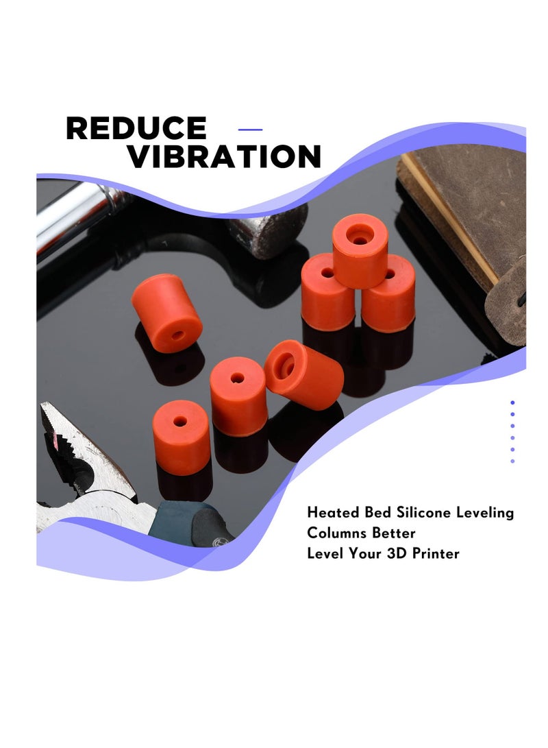 12Pcs 3D Printer Heat Bed Leveling Mounts, Silicone Heat Buffer Columns for CR-10 and Ender 3, Stable Hot Bed Parts (Brown, 0.7 Inches) - Essential Printer Accessories - Image 5