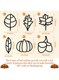 Containlol Containlol 12 Pieces Extra Large Thanksgiving Fall Leaves for Craft Suncatchers Kit Tissue Arts Fall Suncatchers 800 Tissue Paper Squares 12 PVC Contact Paper with Safety Scissor DIY Craft  - Image 2