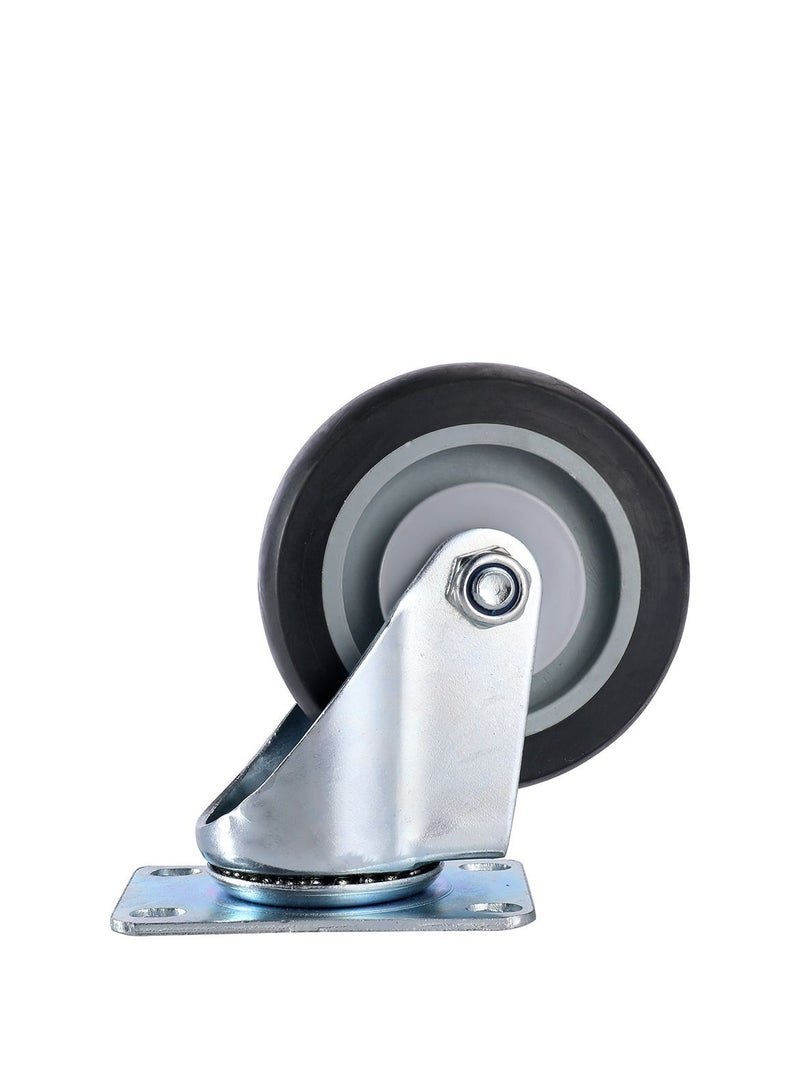 BMB tools 2-Piece 125mm Grey TPR Double Ball Bearing Caster - Swivel with Brake - Plate - Image 3