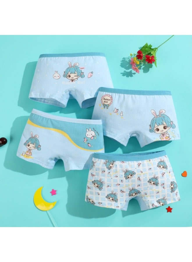 12-pack Children's Cotton Underwear Girls' Underwear Baby Boxers Pure Cotton Breathable Middle And Big Children Girls' Boxers