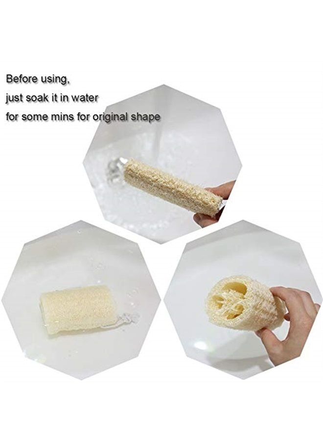 pisdoplop 5" Natural Loofah Exfoliating Body Sponge Scrubber for Skin Care in Bath Spa Shower Pack of 4 - Image 1
