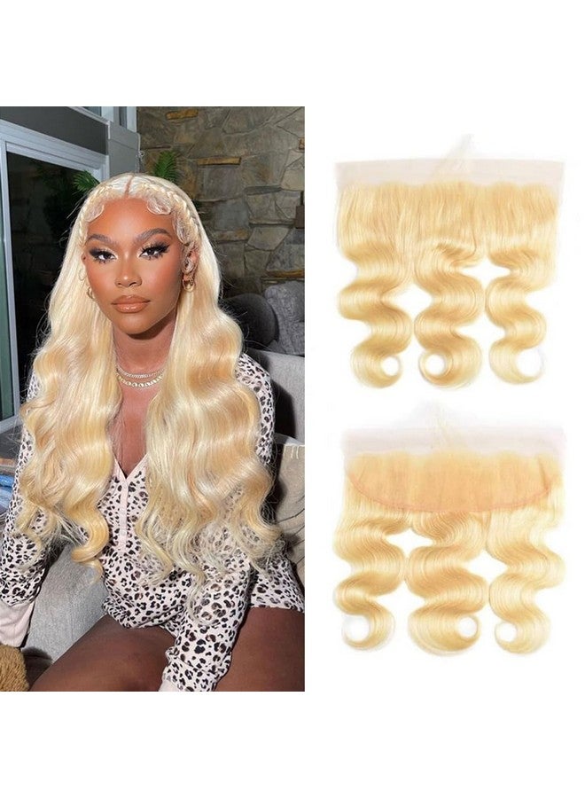 GYAJEP 12Inch 613 Frontal Blonde Frontal 13X4 Hd Transparent Lace Frontal Closure 100% Russian Blonde Human Hair Ear To Ear Blonde Frontal Free Part Natural Hairline 150% Density - Image 2