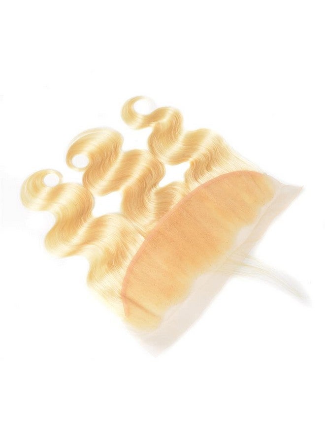 GYAJEP 12Inch 613 Frontal Blonde Frontal 13X4 Hd Transparent Lace Frontal Closure 100% Russian Blonde Human Hair Ear To Ear Blonde Frontal Free Part Natural Hairline 150% Density - Image 4
