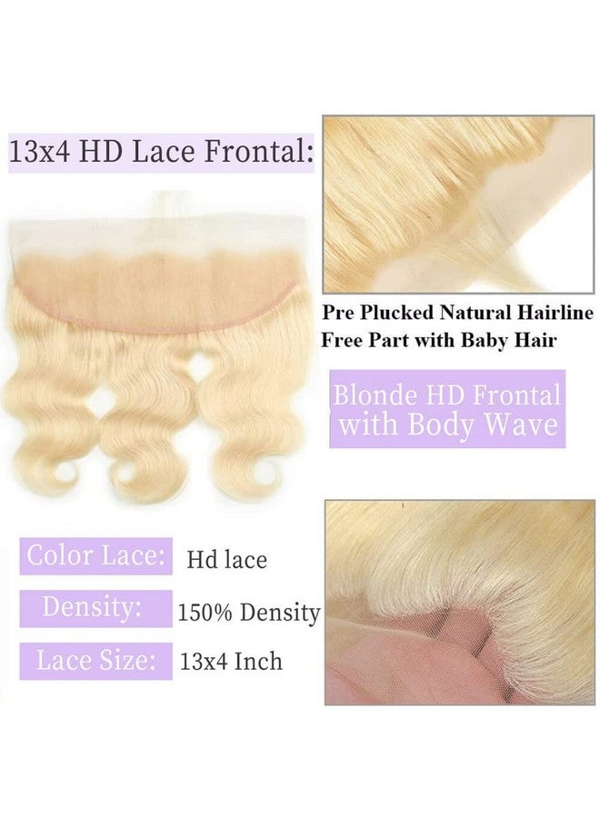 GYAJEP 12Inch 613 Frontal Blonde Frontal 13X4 Hd Transparent Lace Frontal Closure 100% Russian Blonde Human Hair Ear To Ear Blonde Frontal Free Part Natural Hairline 150% Density - Image 5