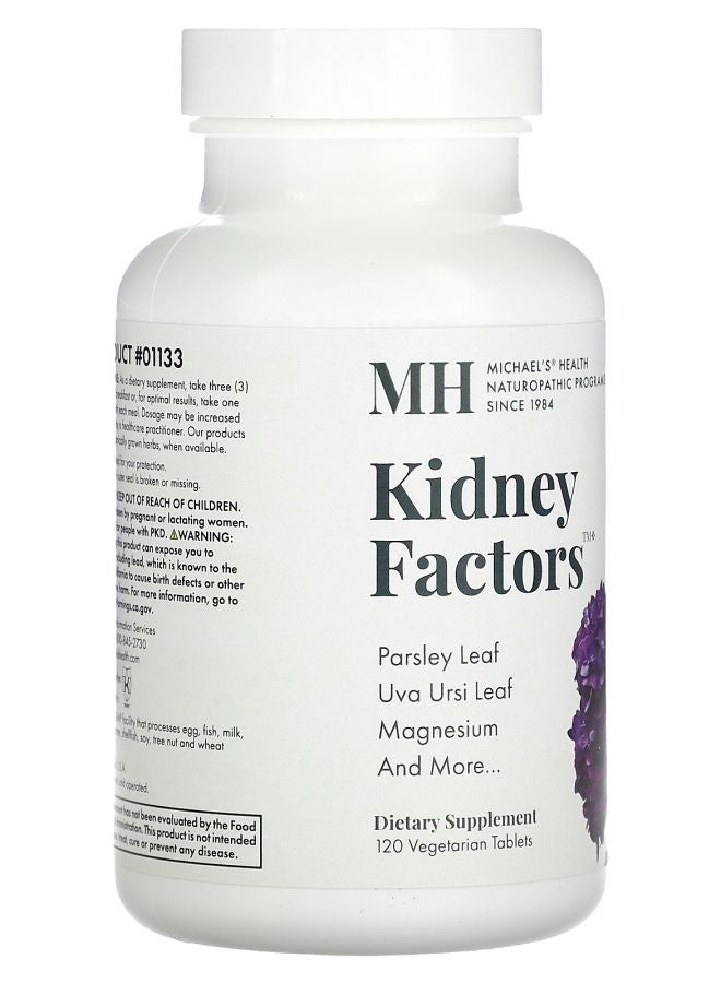 Michael's Naturopathic Kidney Factors 120 Vegetarian Tablets - Image 2