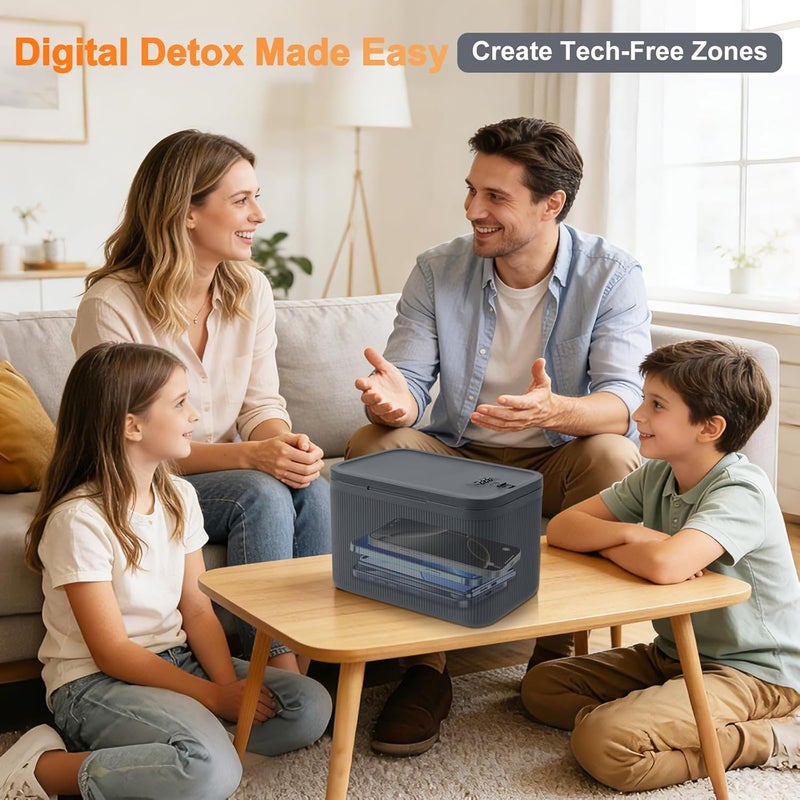 صندوق صغير قابل للقفل بقفل تركيبي - صندوق تخزين آمن للأدوية، الهواتف المحمولة، الوجبات الخفيفة - للاستخدام المنزلي، الثلاجة، المكتب والسفر - خالٍ من BPA (23.5 × 12.8 × 9.2 سم) - Image 5