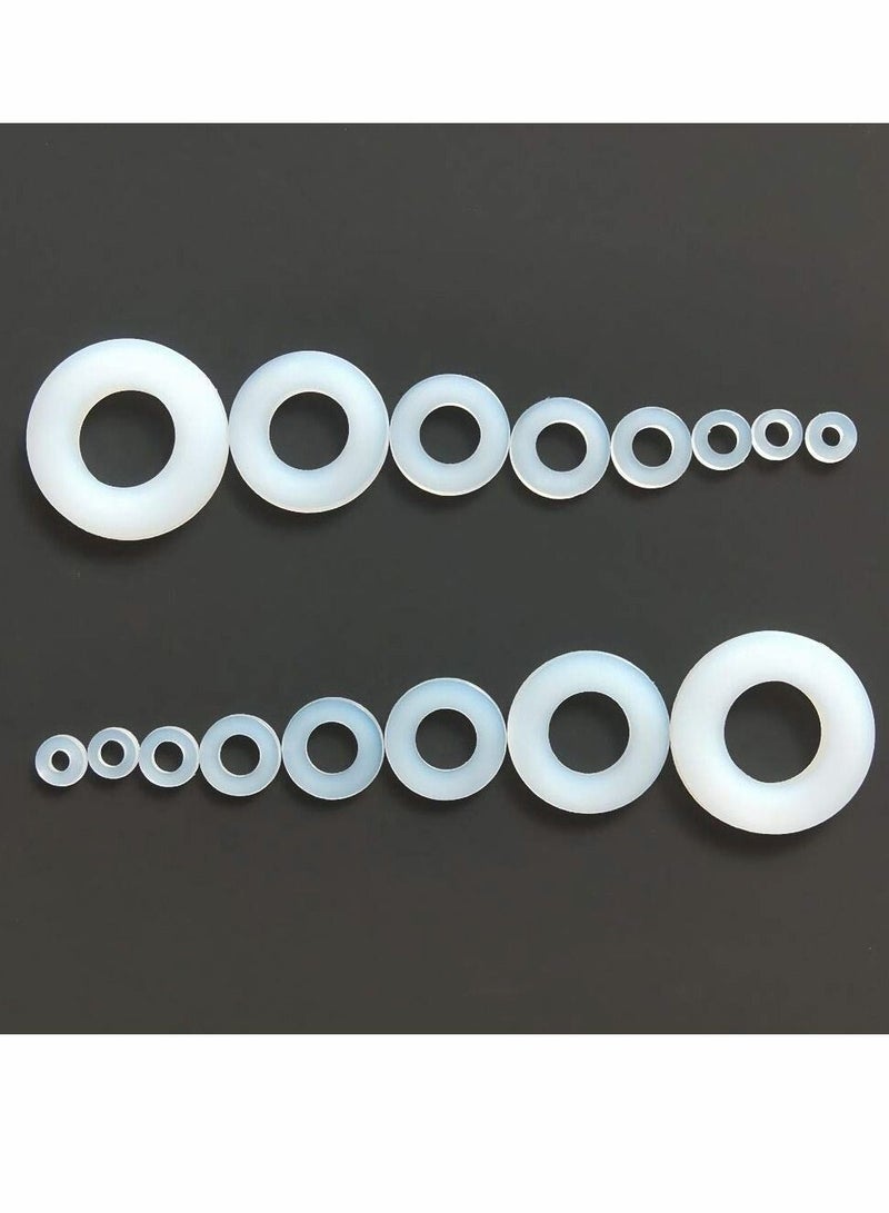 Nylon Washer, Flat washer Plastic flat washer Flat gasket Round spacer washers Seal ring Spacer washer Washer round glat，for Industrial Fixings 500 Pcs - Image 3