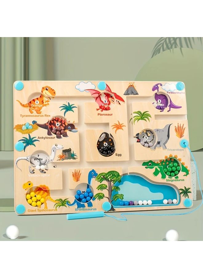 لعبة ديناصور متاهة الخرز المغناطيسي مع عصا مغناطيسية لتطوير المهارات الحركية للأطفال الصغار - Image 3