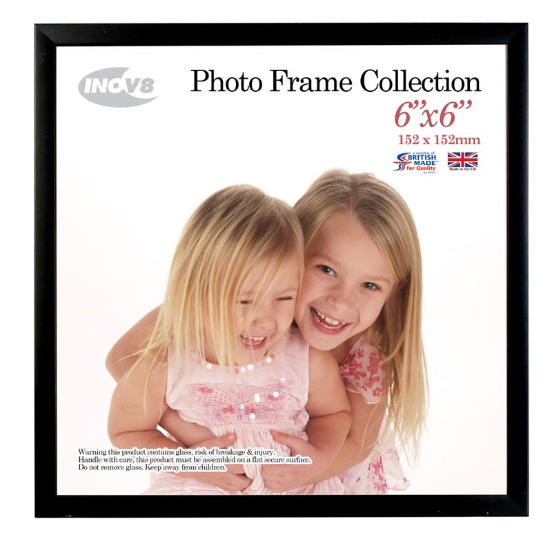 Inov8 PFVSSABK66 British Made Traditional PicturePhoto Frame 6x6inch Satin Black