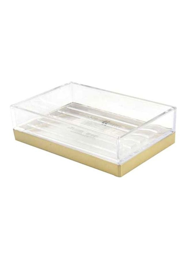 InterDesign Soap Holder Dish Gold/Clear 12.7x8.3x3.6cm - Image 2