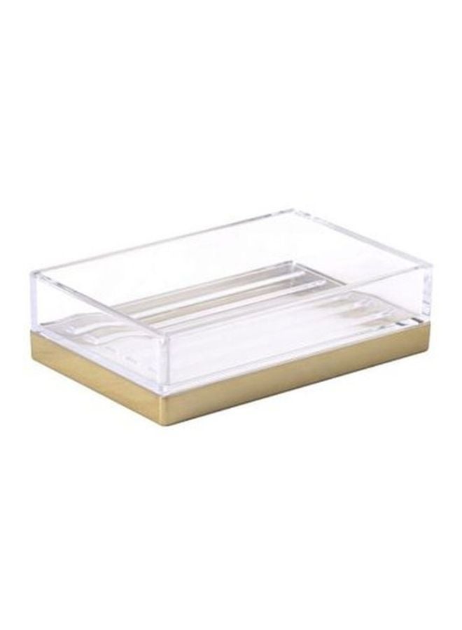 InterDesign Soap Holder Dish Gold/Clear 12.7x8.3x3.6cm - Image 1