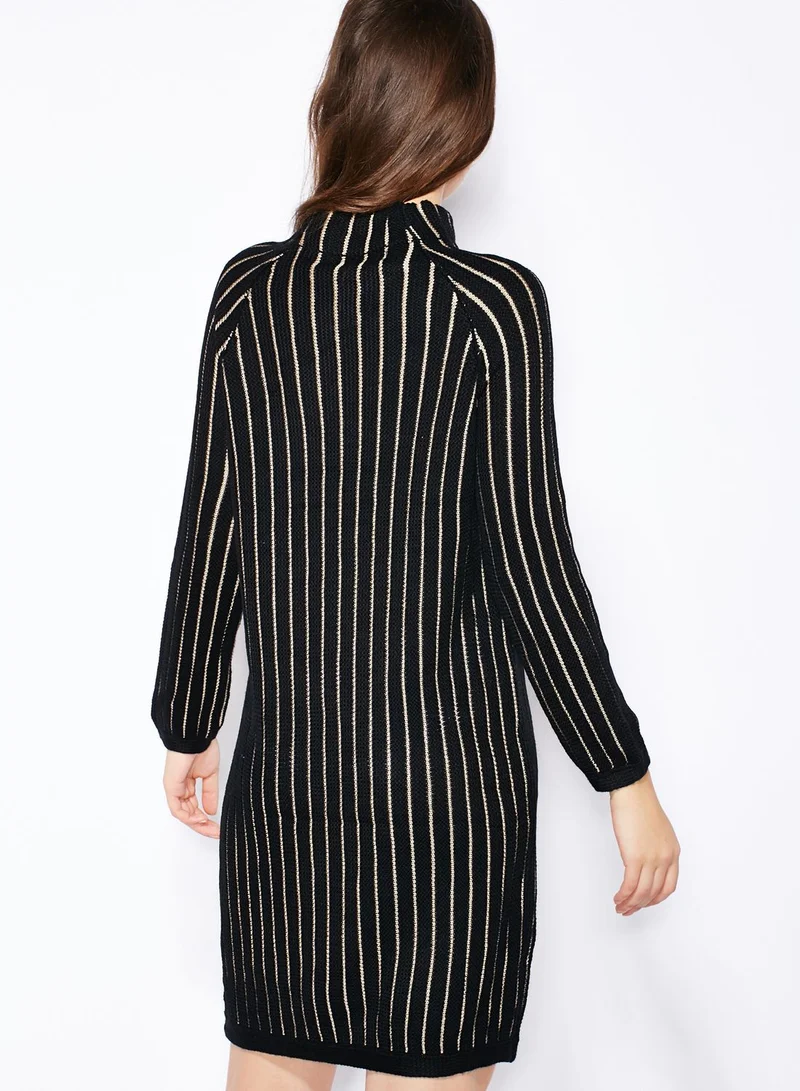 Ginger Striped Zip Detail Dress