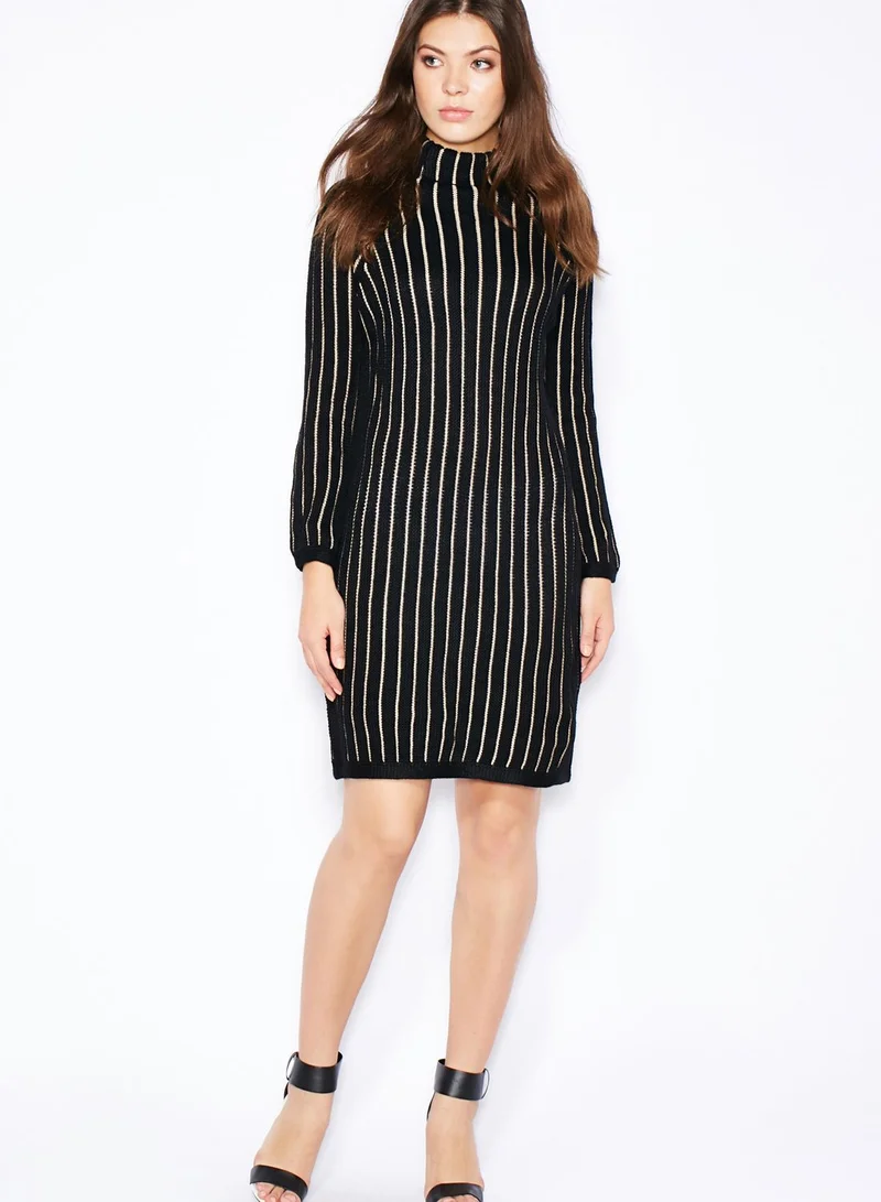 Ginger Striped Zip Detail Dress