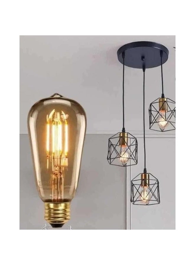 لمبة إديسون LED مزخرفة ST64، زجاج كهرماني عتيق، قاعدة E27، أبيض دافئ - Image 2