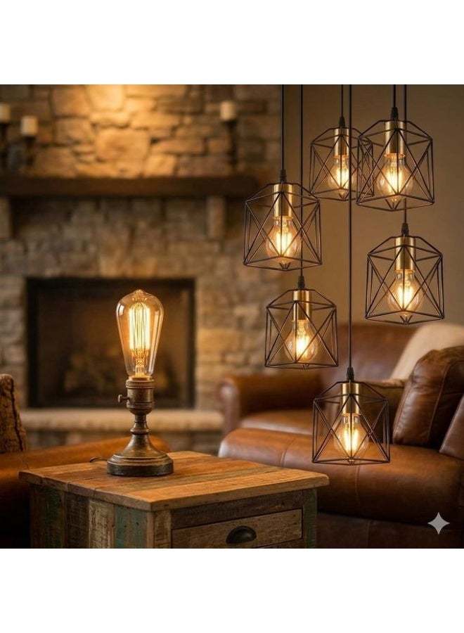 لمبة إديسون LED مزخرفة ST64، زجاج كهرماني عتيق، قاعدة E27، أبيض دافئ - Image 3