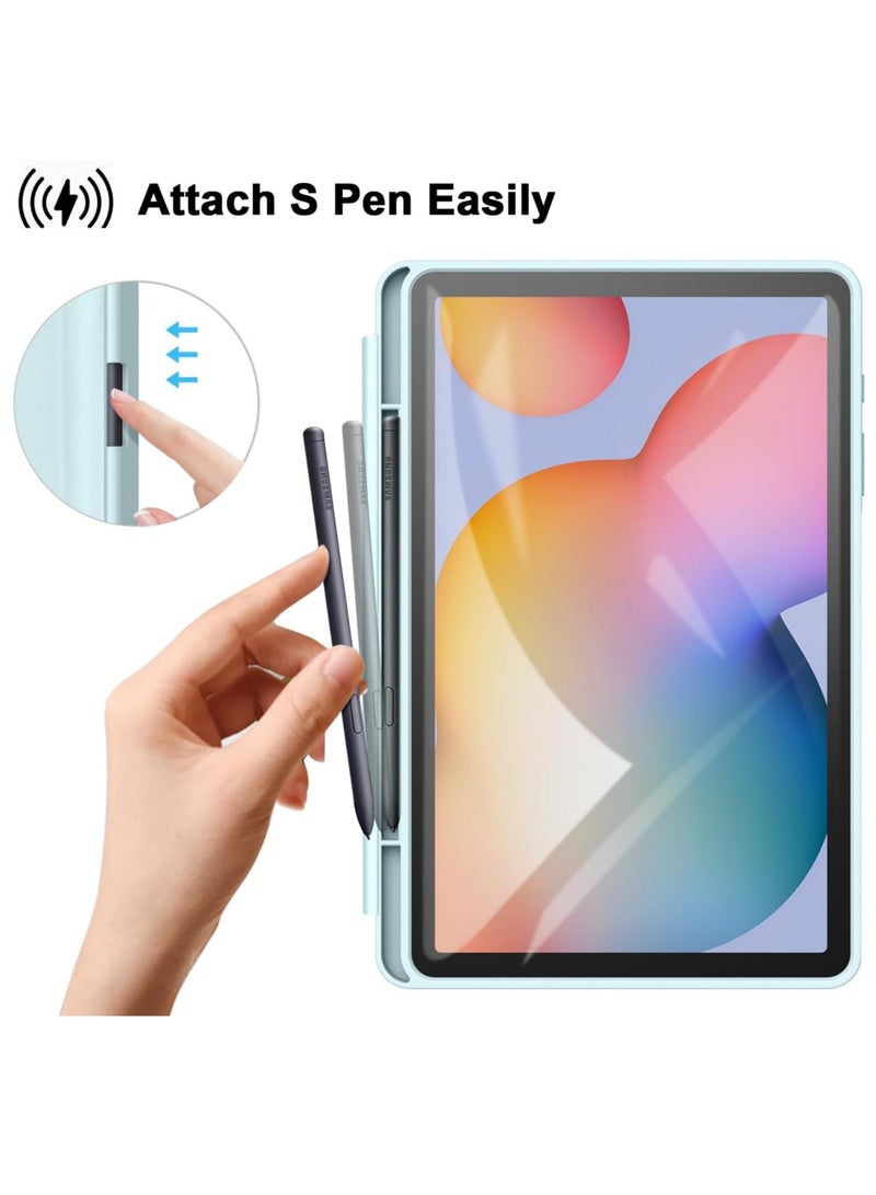 روك بو غطاء لسامسونج جالاكسي تاب S6 لايت مقاس 10.4 بوصة 2024/2022/2020 مع حامل قلم S Pen جراب لوحي نحيف مع ظهر ناعم من مادة TPU للاستيقاظ / النوم التلقائي - Image 3