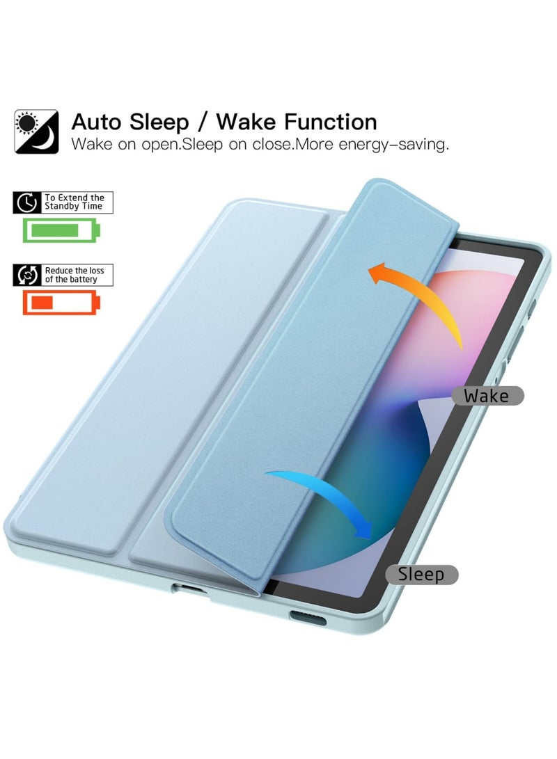 روك بو غطاء لسامسونج جالاكسي تاب S6 لايت مقاس 10.4 بوصة 2024/2022/2020 مع حامل قلم S Pen جراب لوحي نحيف مع ظهر ناعم من مادة TPU للاستيقاظ / النوم التلقائي - Image 5